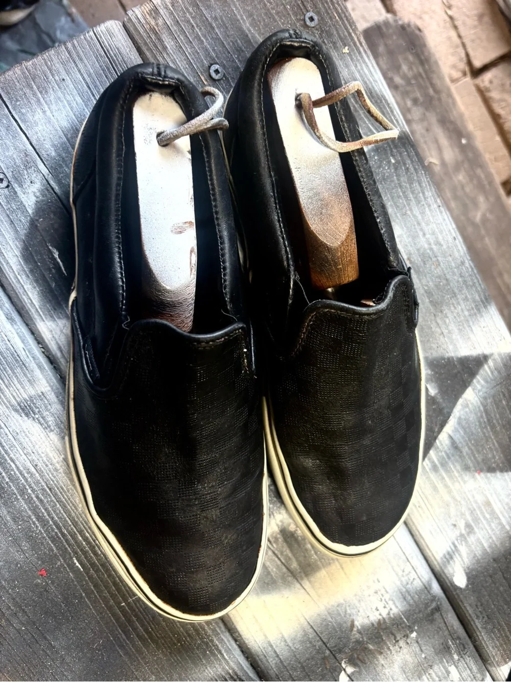 Vans Black Checker Slip-On Loafers